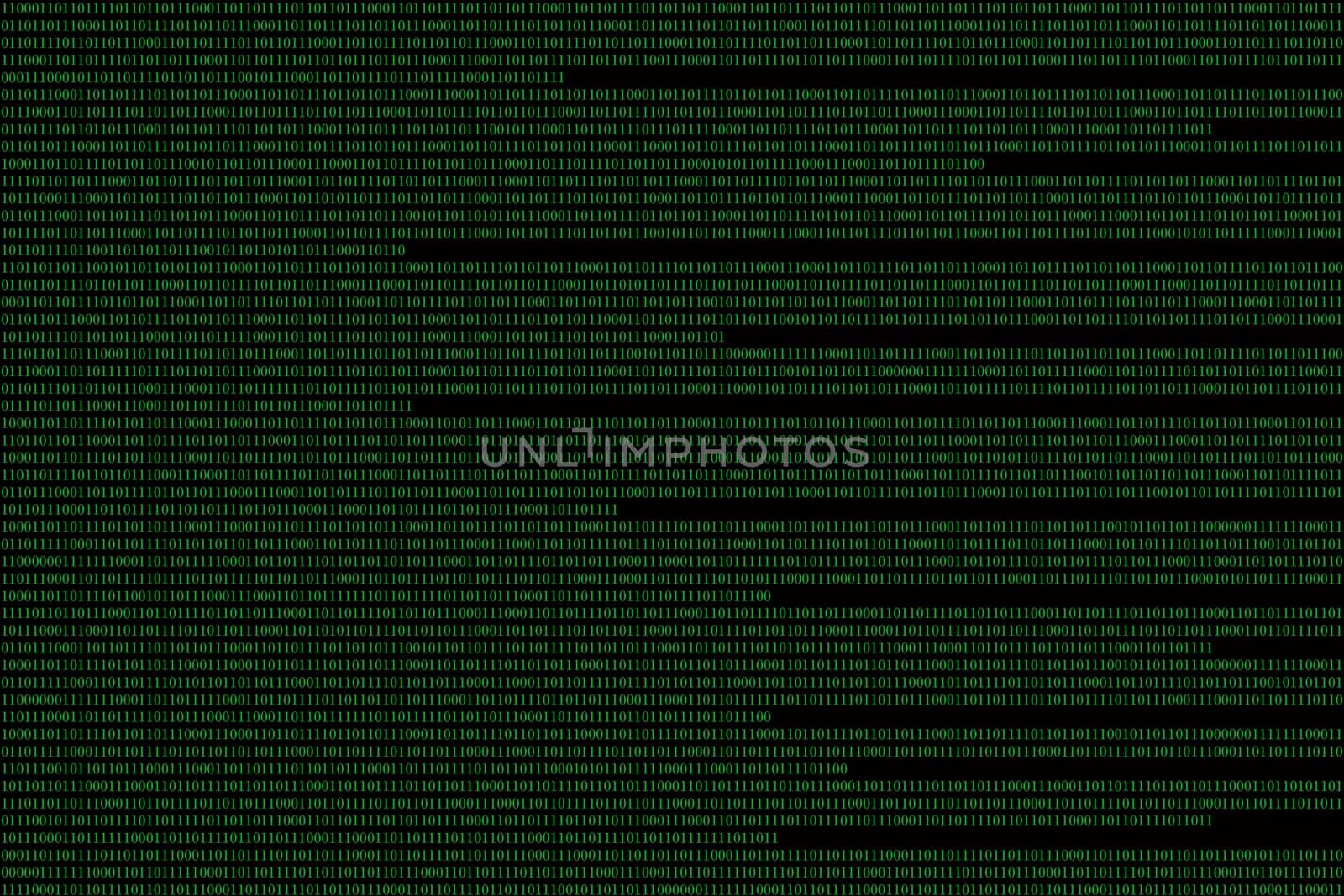 green binary computer code on black background