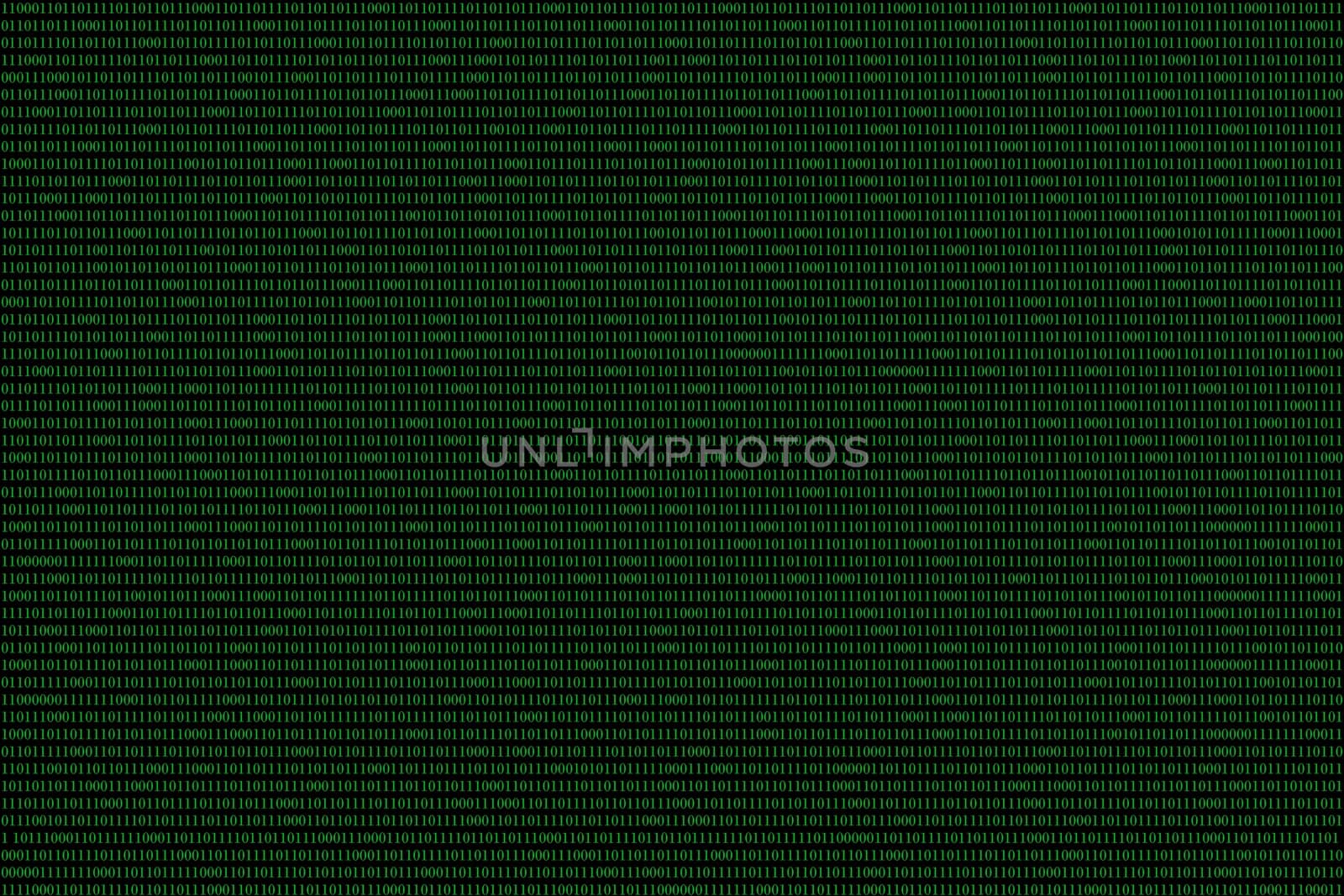 green binary computer code on black background