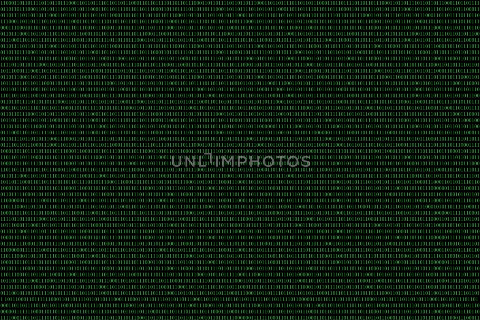 green binary computer code on black background