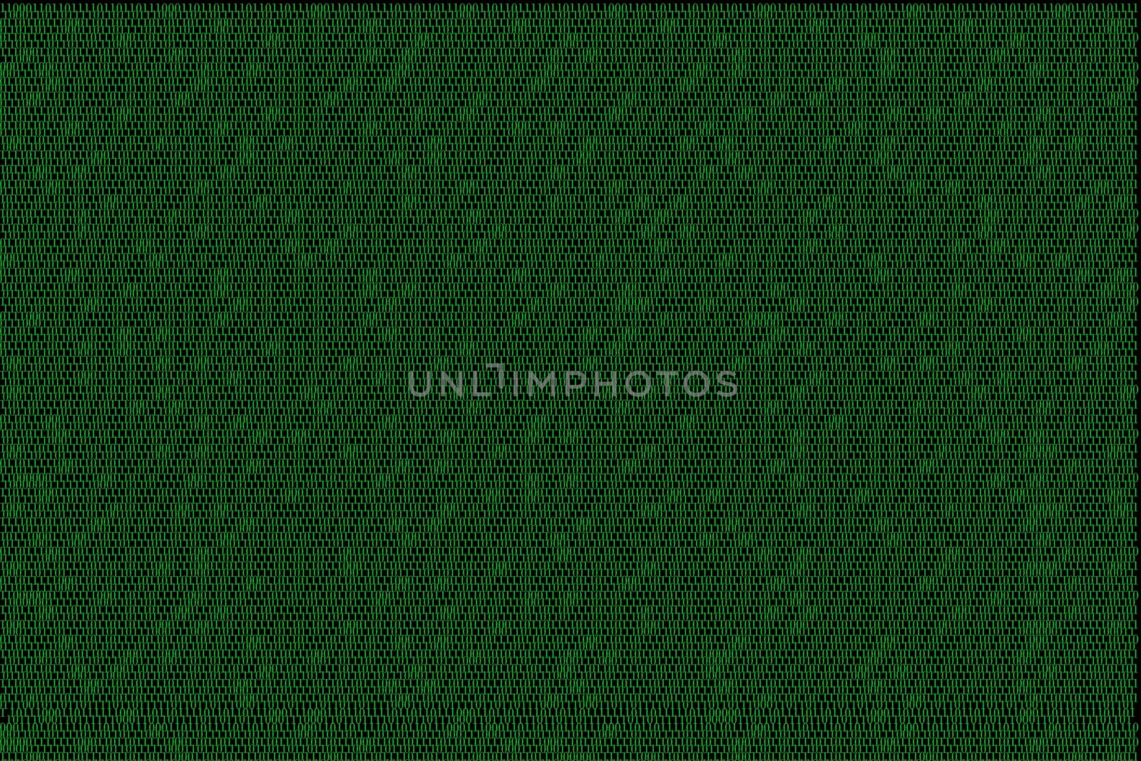 green binary computer code on black background