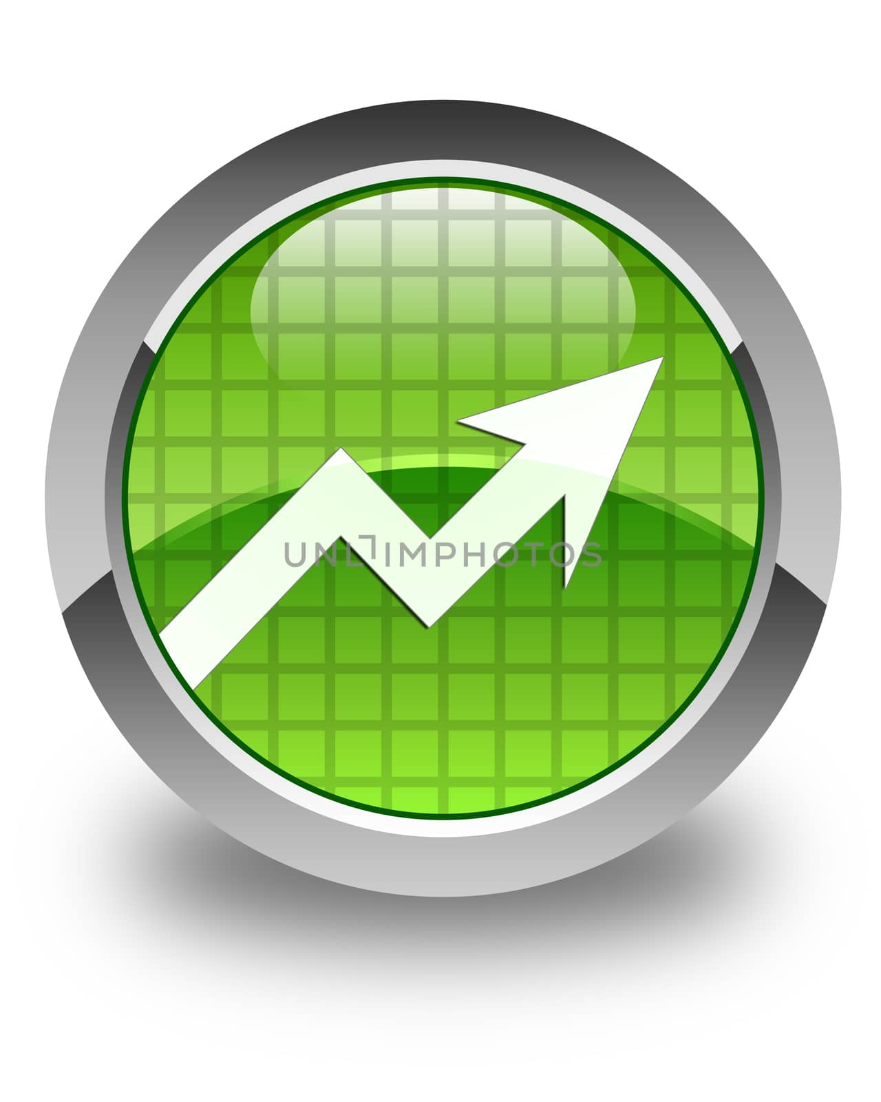 Business icon on glossy green round button