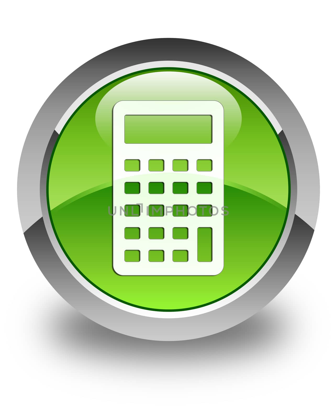Calculator icon glossy green round button by faysalfarhan
