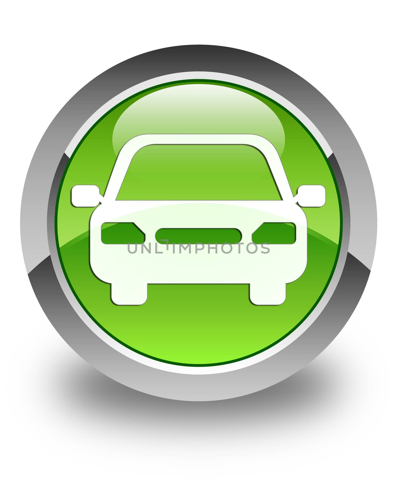 Car icon glossy green round button by faysalfarhan