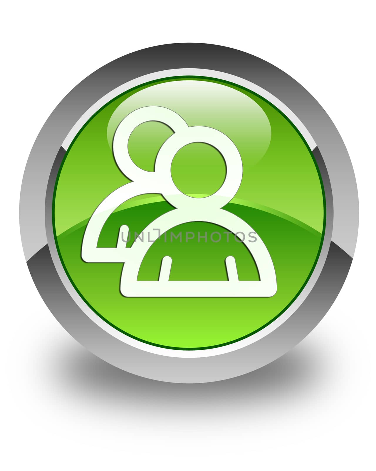 Group icon on glossy green round button