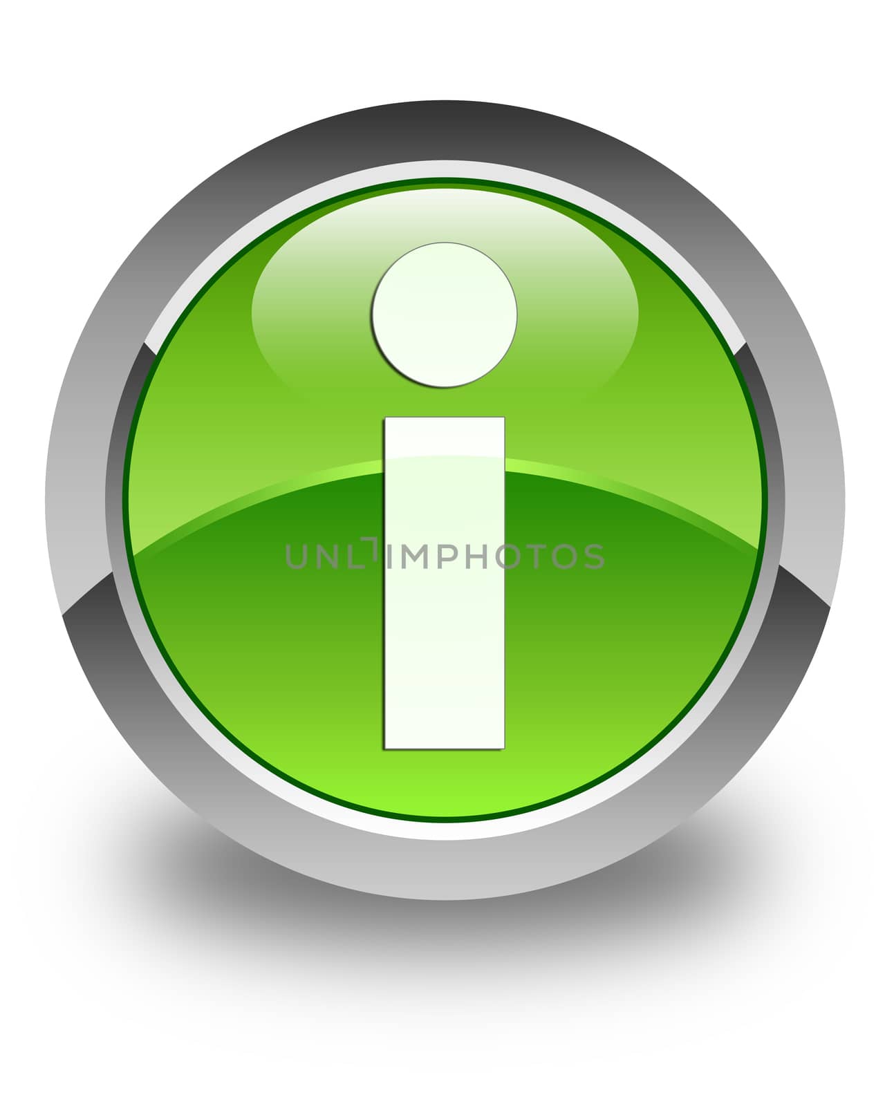 Info icon on glossy green round button