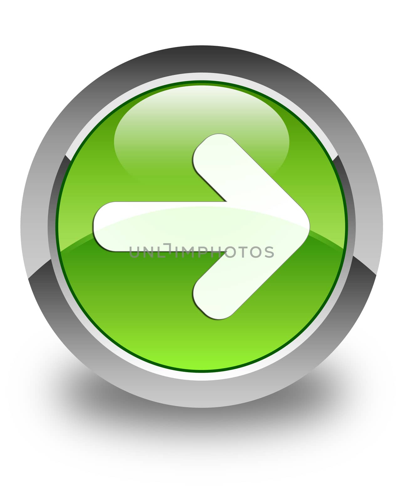 Next arrow icon on glossy green round button