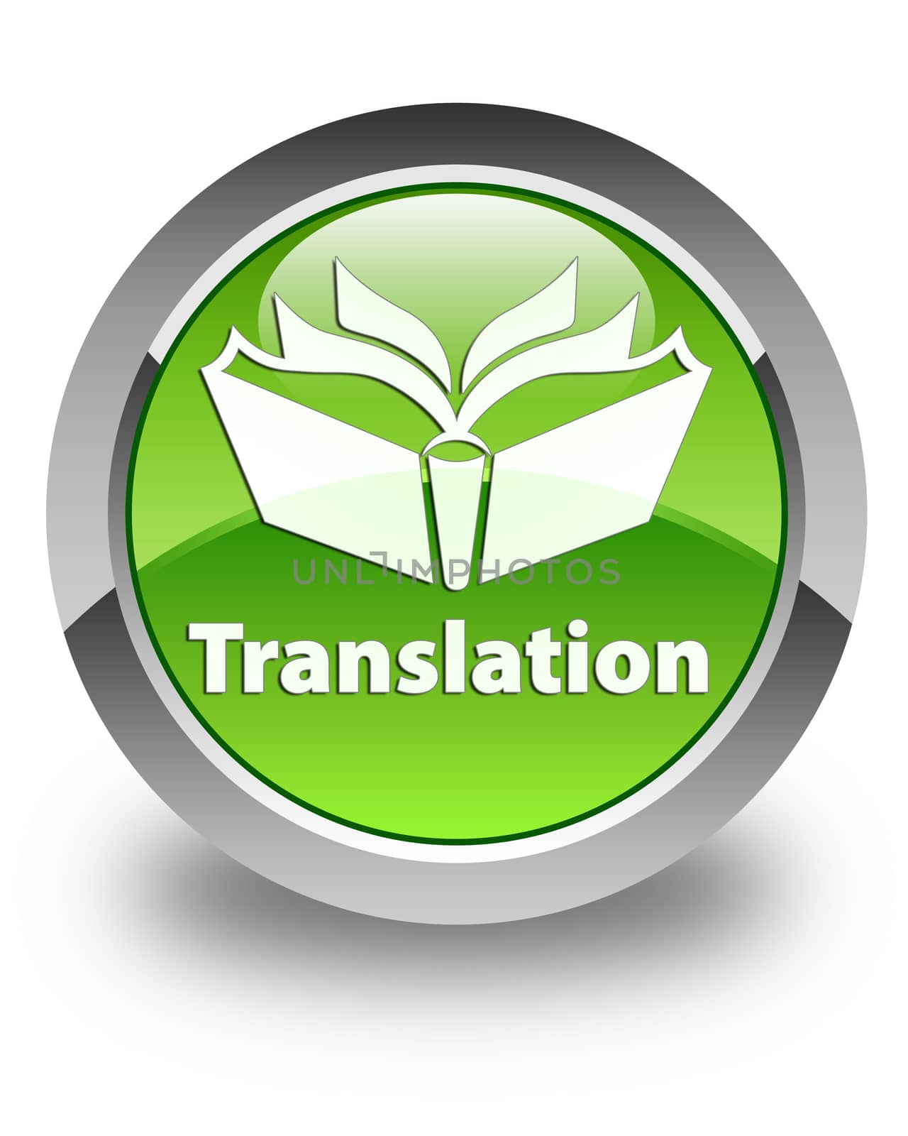 Translation glossy green round button