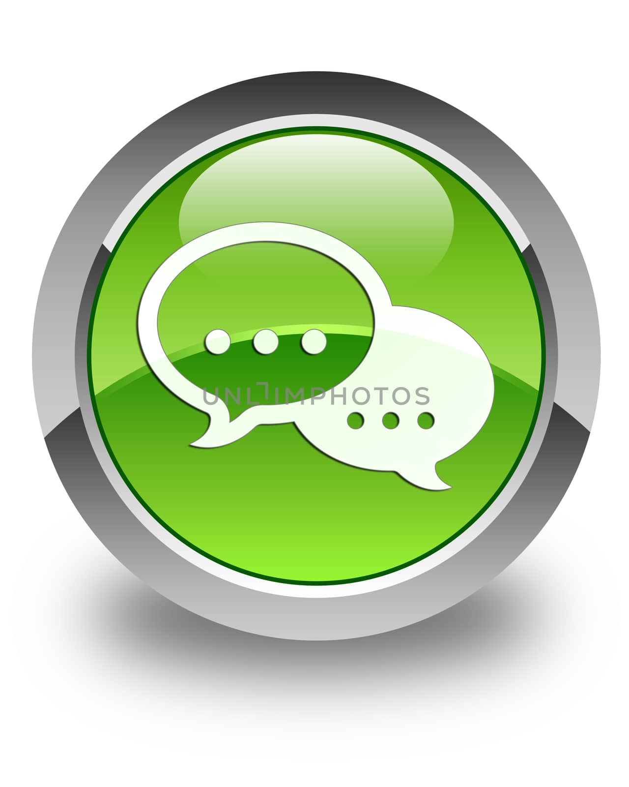 Talk bubble icon glossy green round button by faysalfarhan