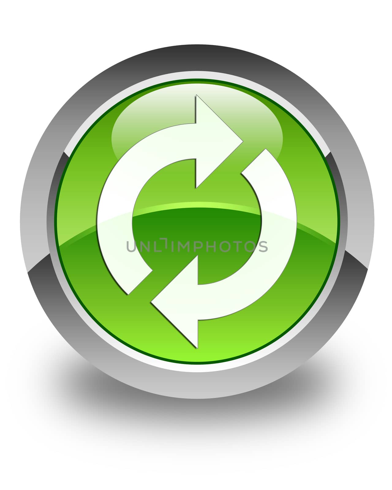 Update icon on glossy green round button