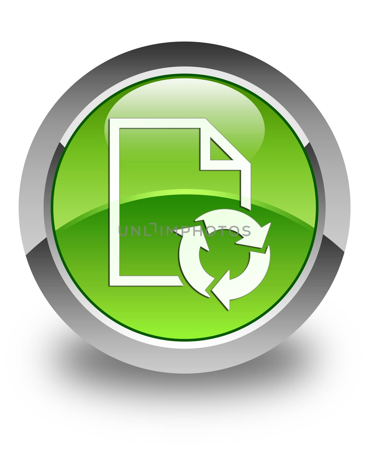 Document process icon glossy green round button by faysalfarhan
