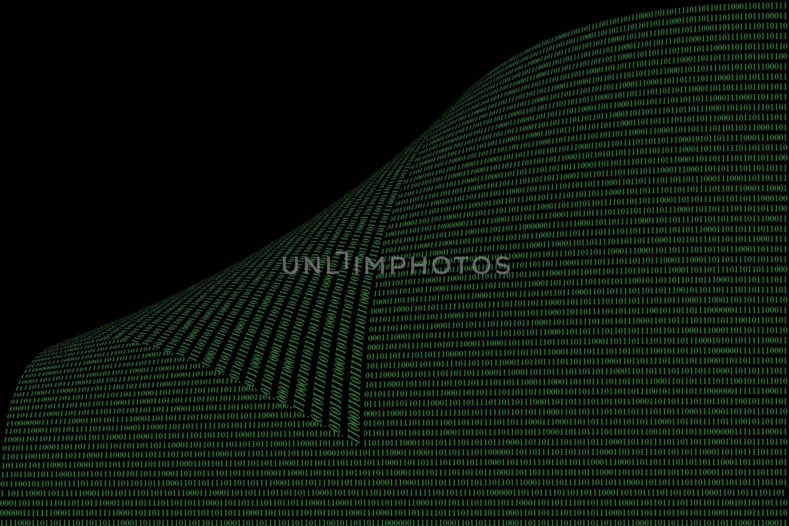 green binary computer code on black background, 