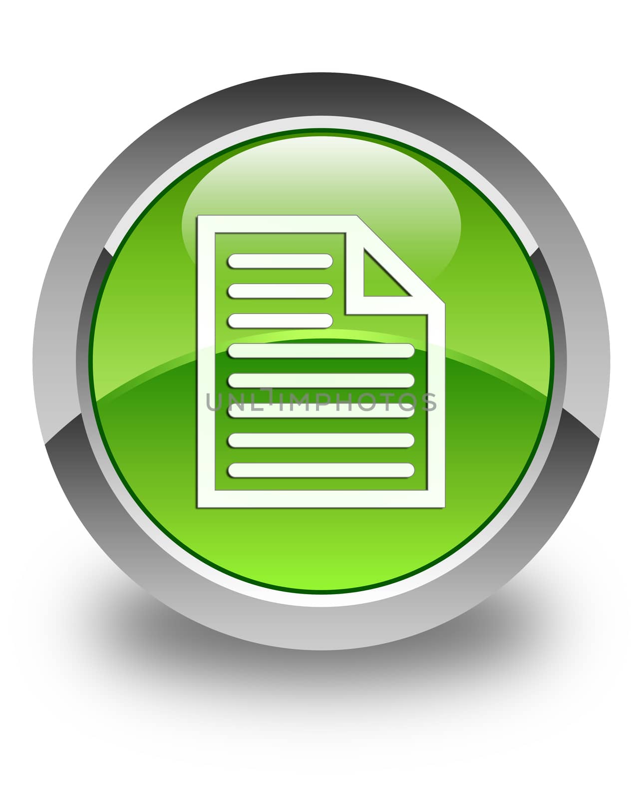 Document page icon glossy green round button