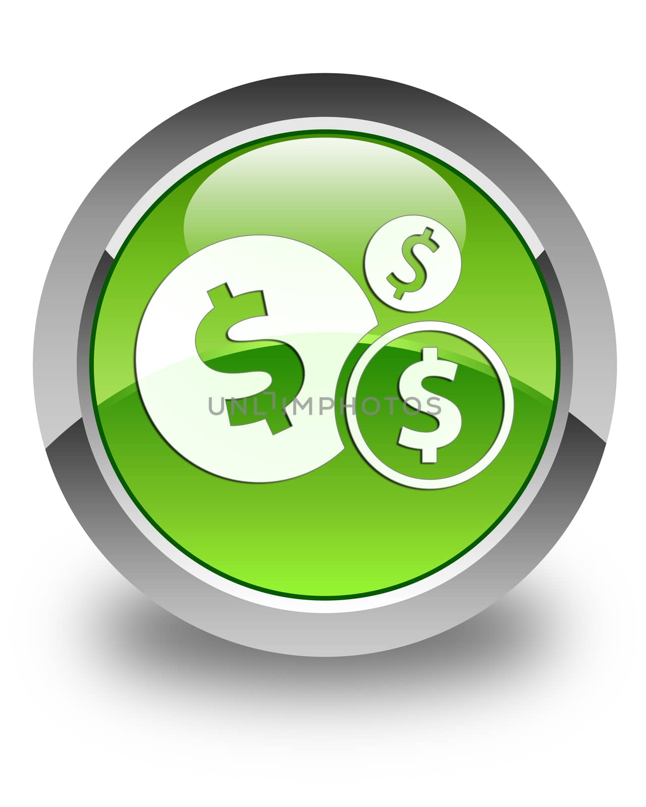Finances (dollar sign) icon glossy green round button