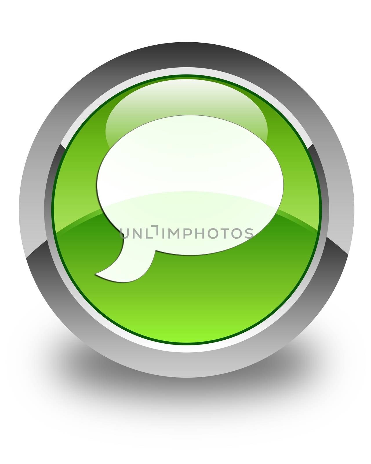 Chat icon glossy green round button