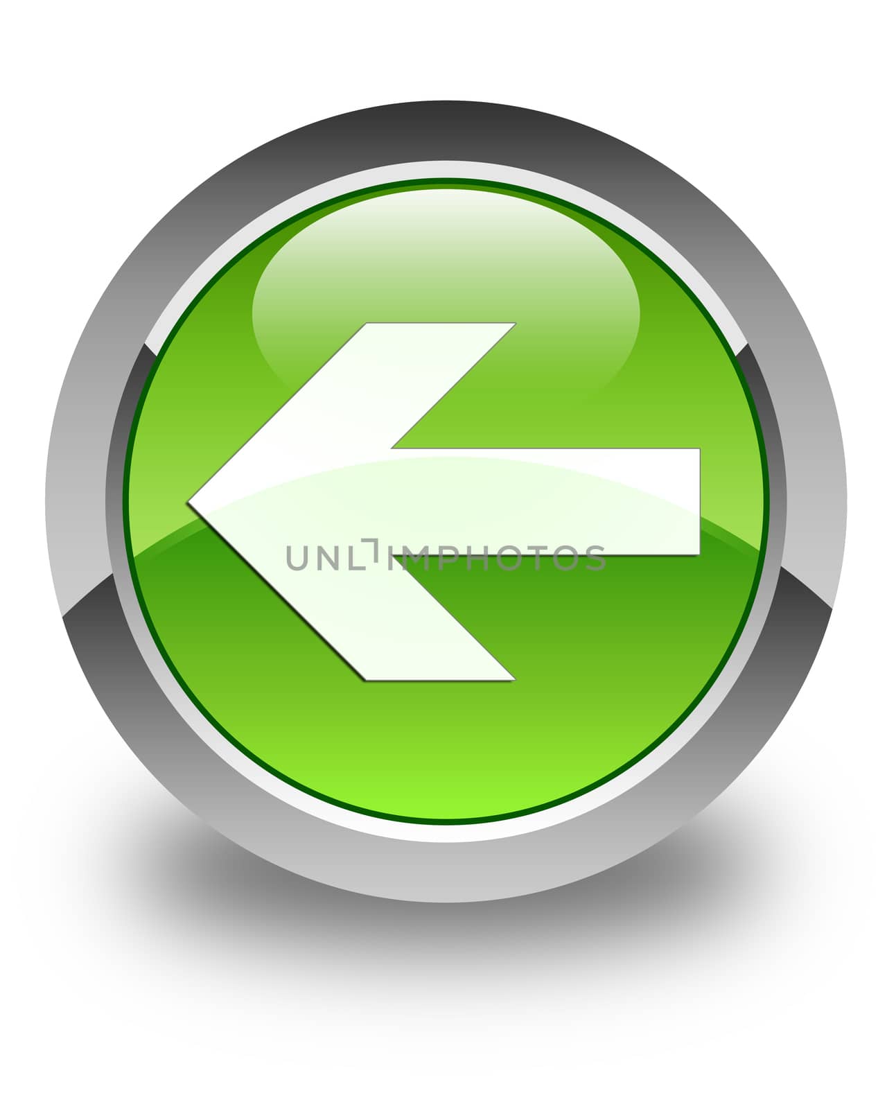 Back arrow icon glossy green round button