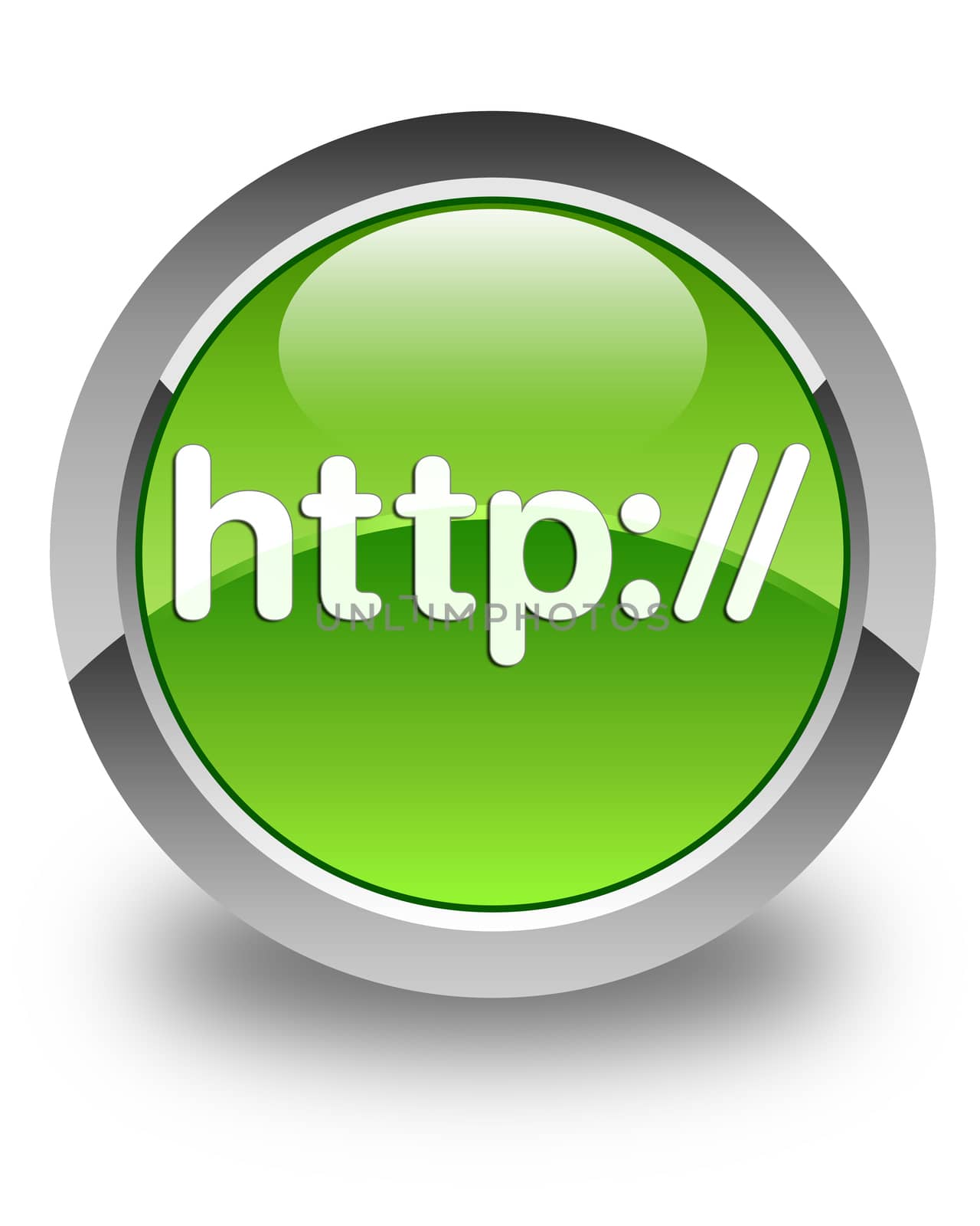 Http glossy green round button