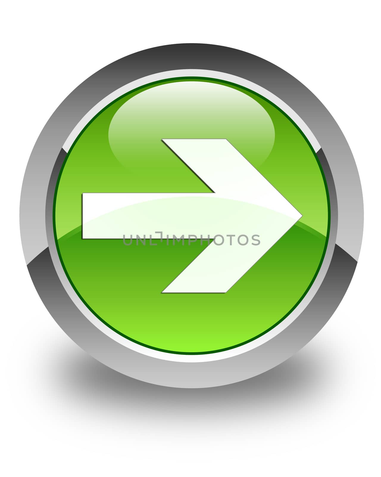 Next arrow icon glossy green round button