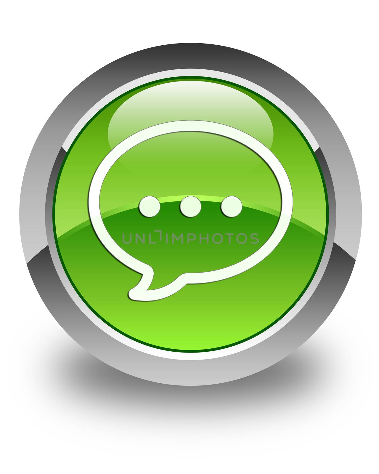 Talk icon glossy green round button