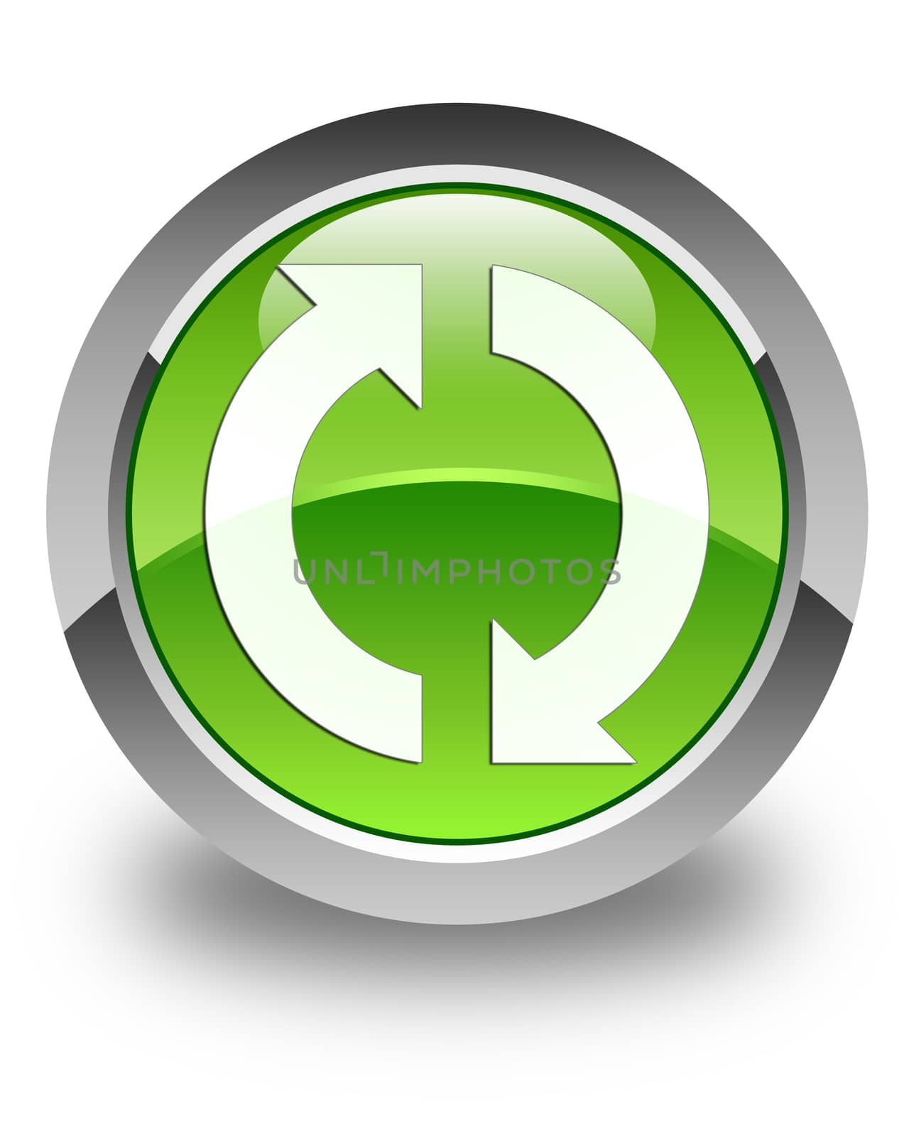 Update icon glossy green round button