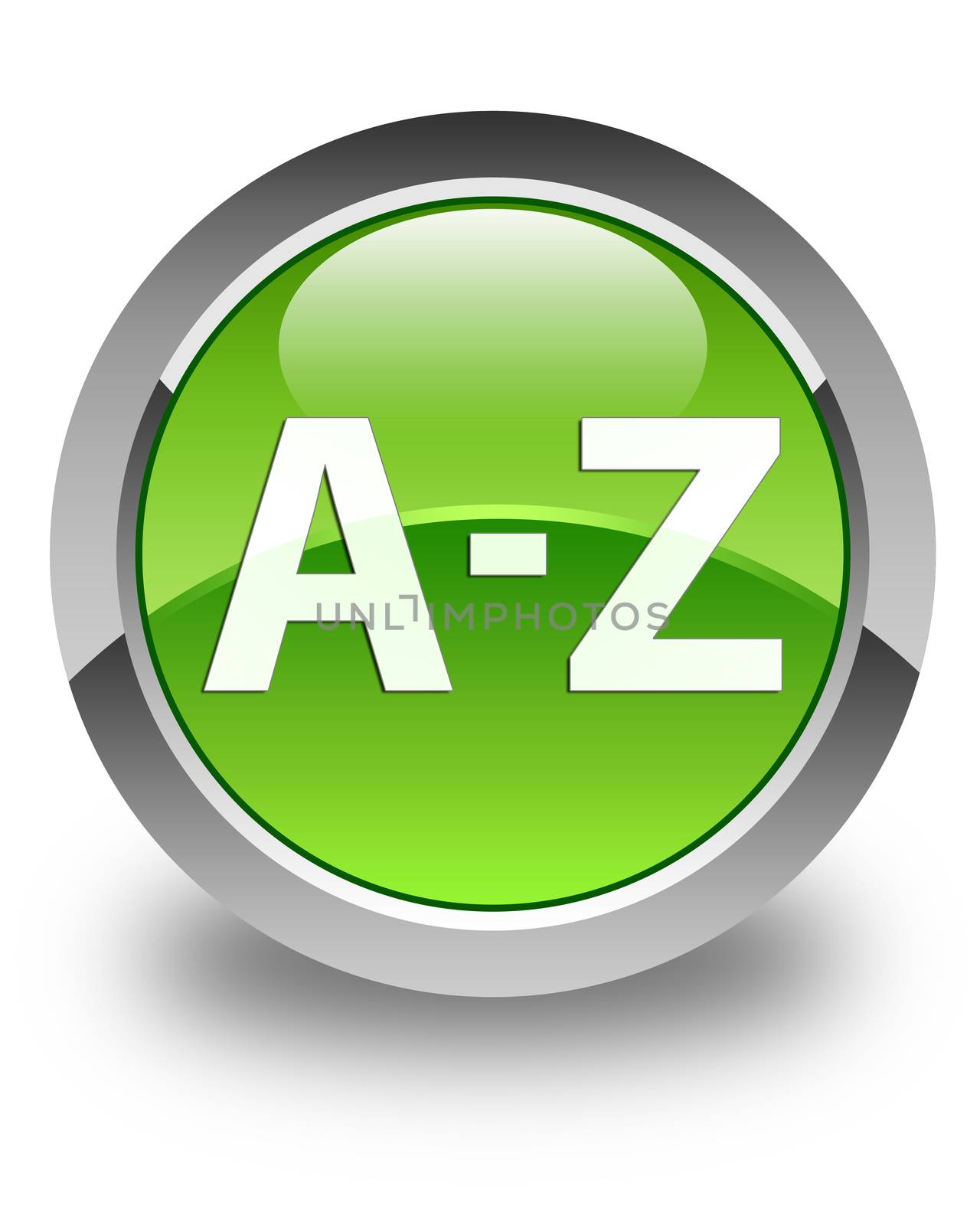 A to Z glossy green round button