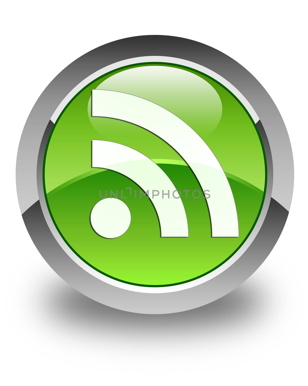 RSS icon glossy green round button