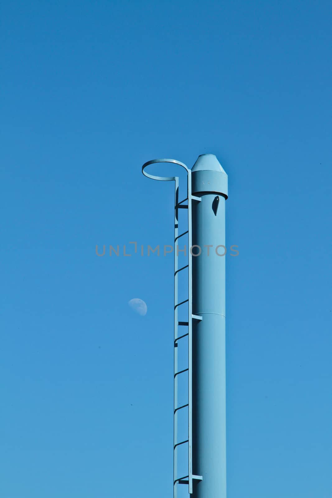 Blue chimney and blue sky in denmark