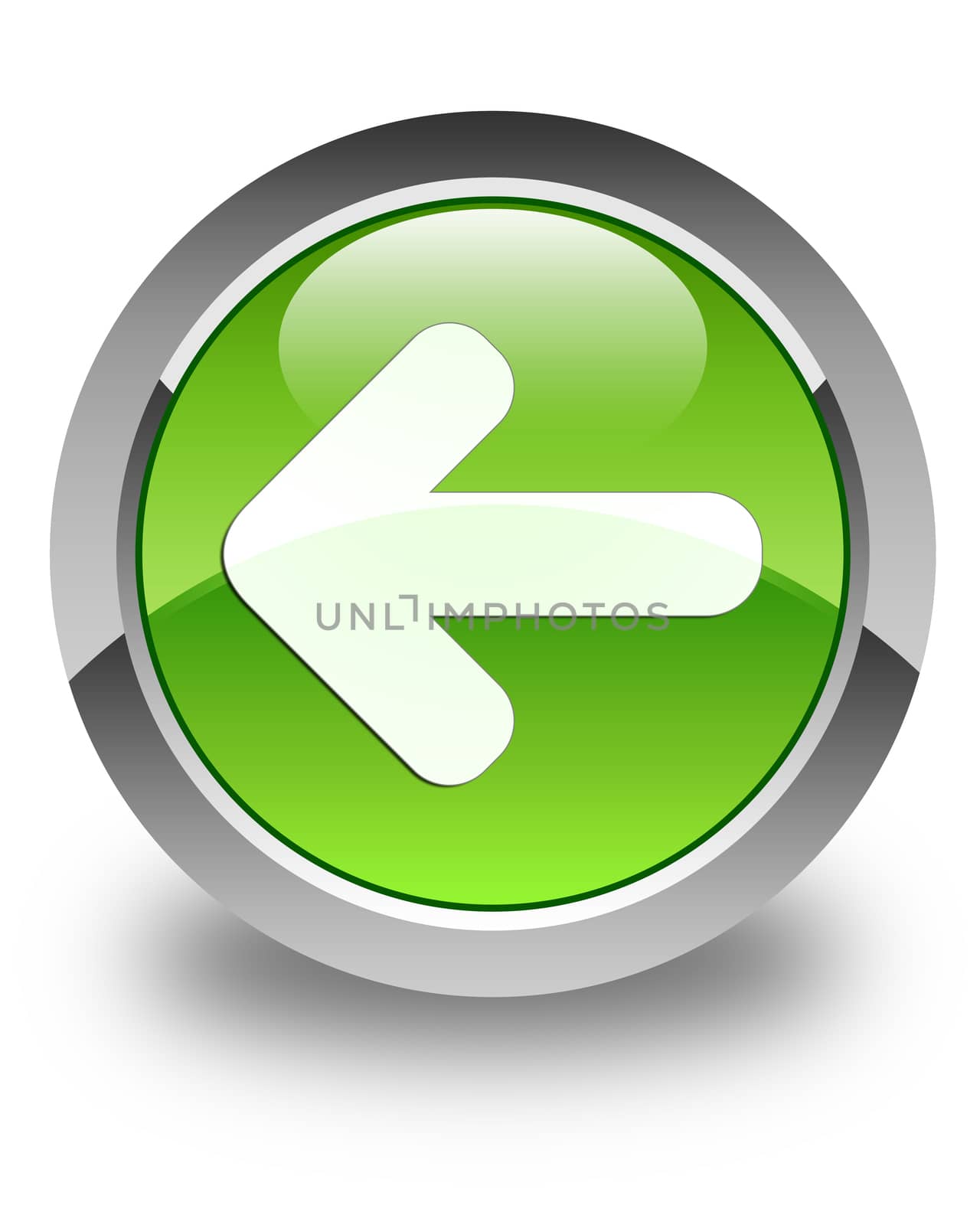 Back arrow icon glossy green round button