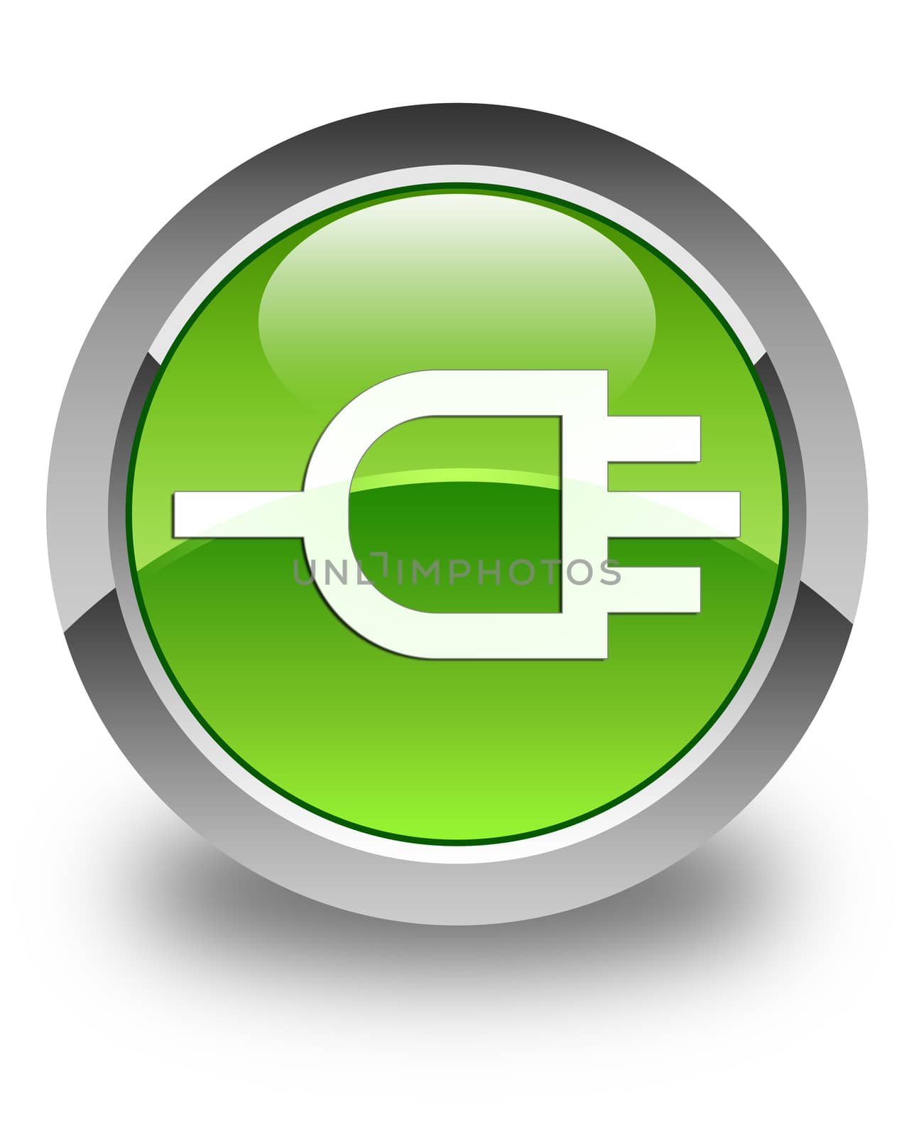 Connect icon glossy green round button