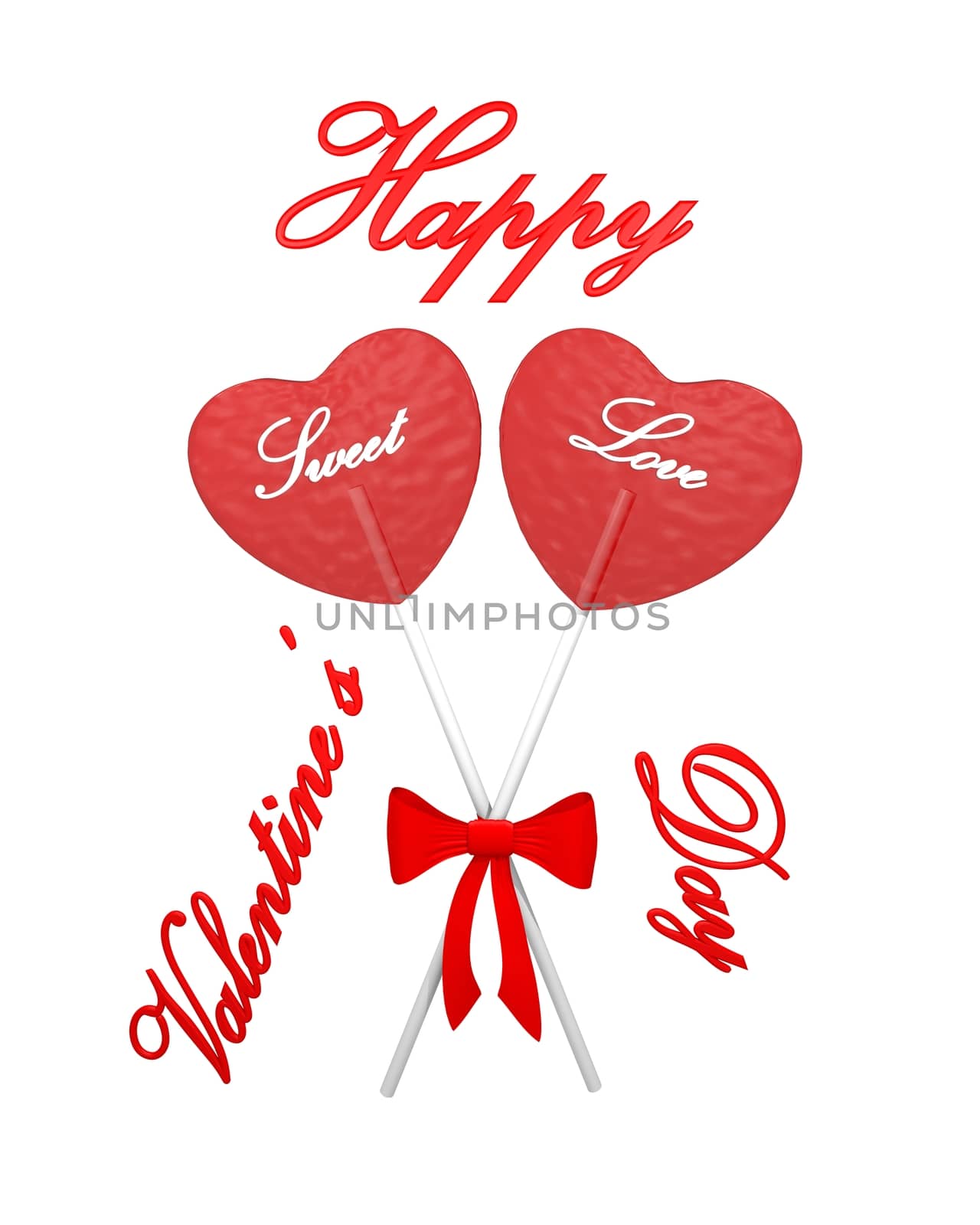 Two red heart lollipops by midani