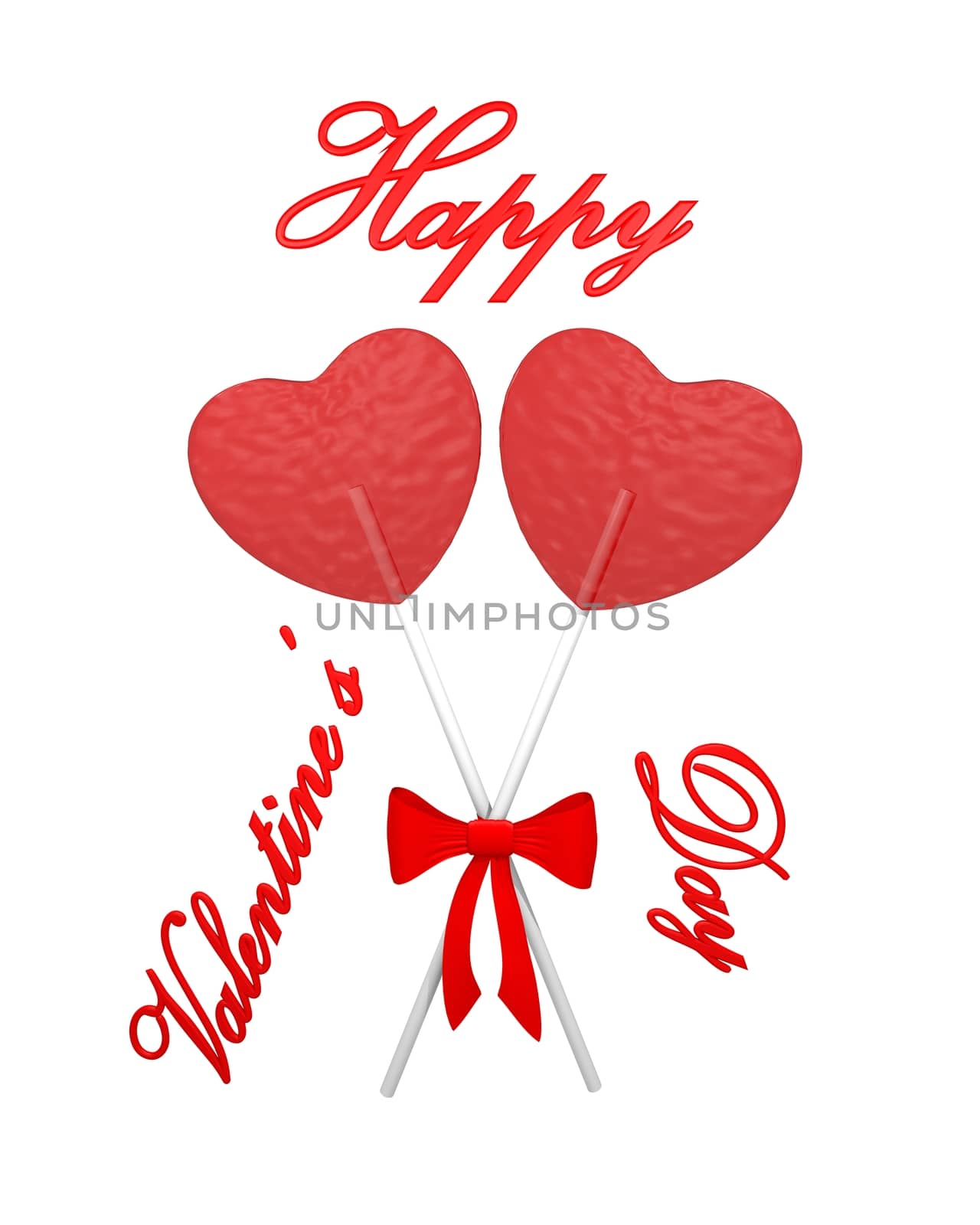 Two red heart lollipops by midani