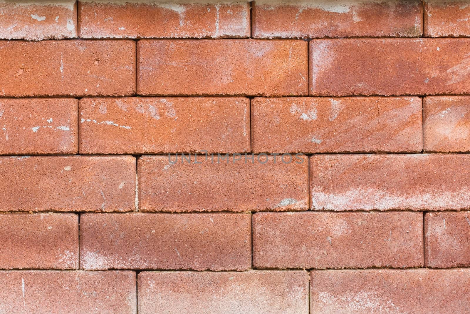 closeup of old red brick wall texture.