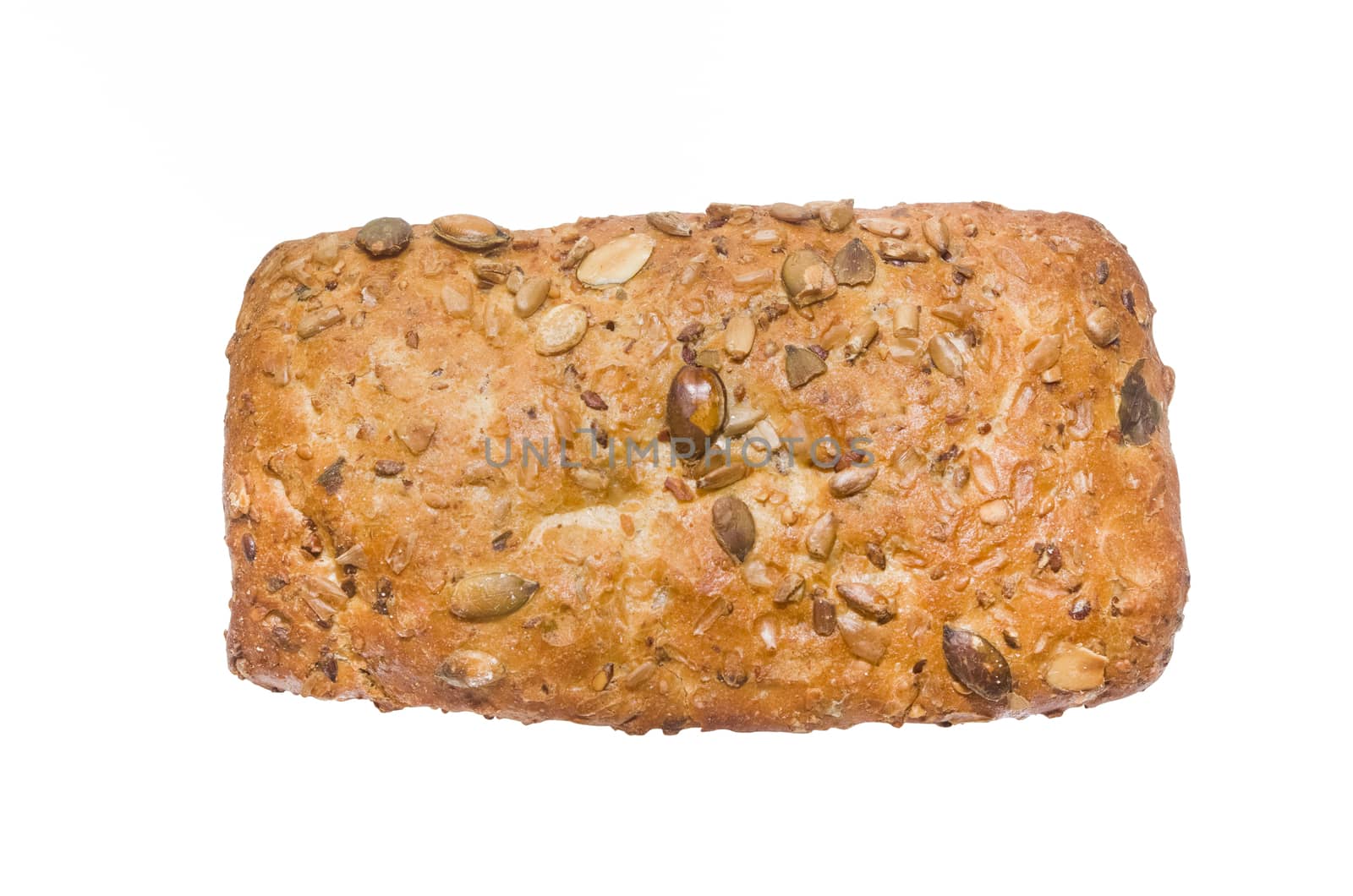 isolated german bread with seeds with clipping path in jpg.
