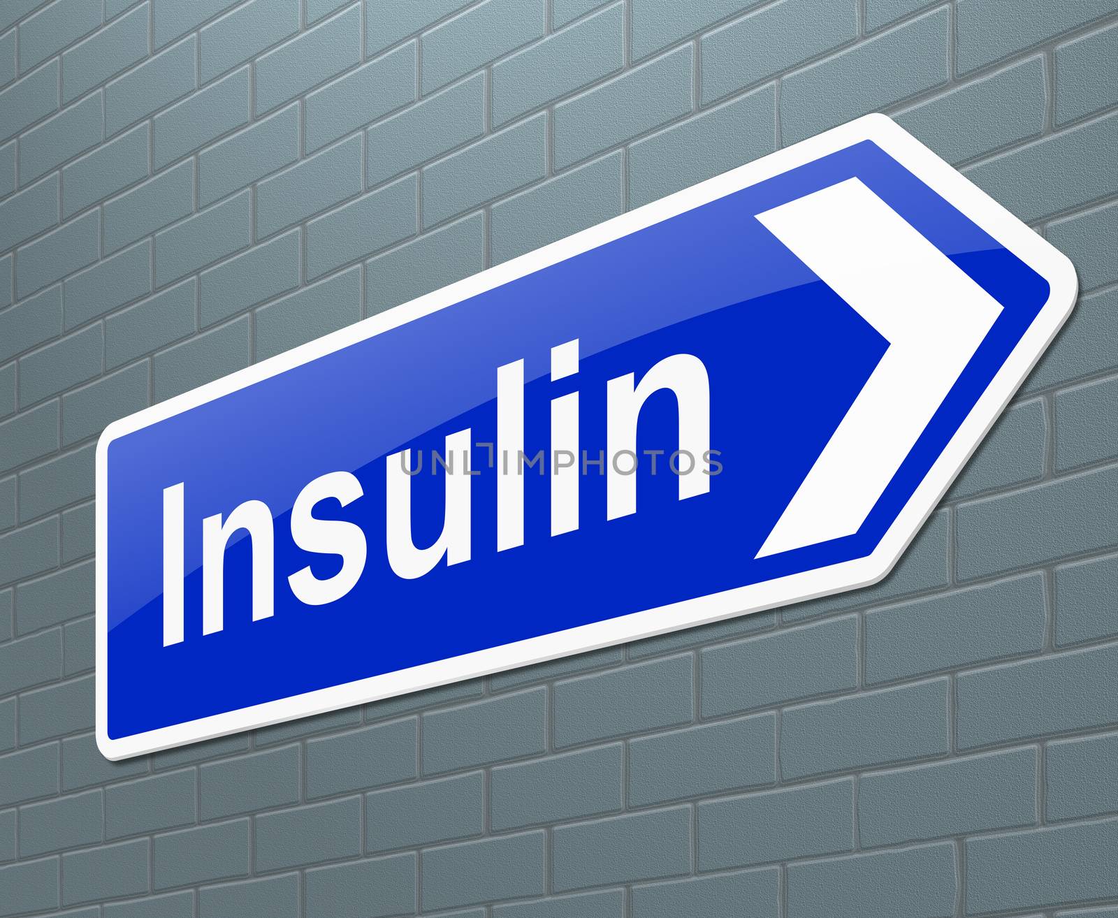 Illustration depicting a sign with an insulin concept.