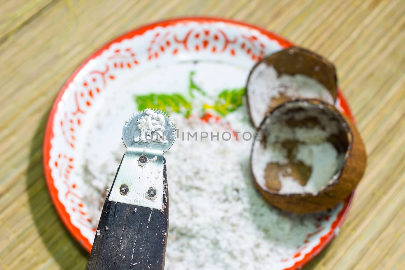 Old thai traditional coconut grater