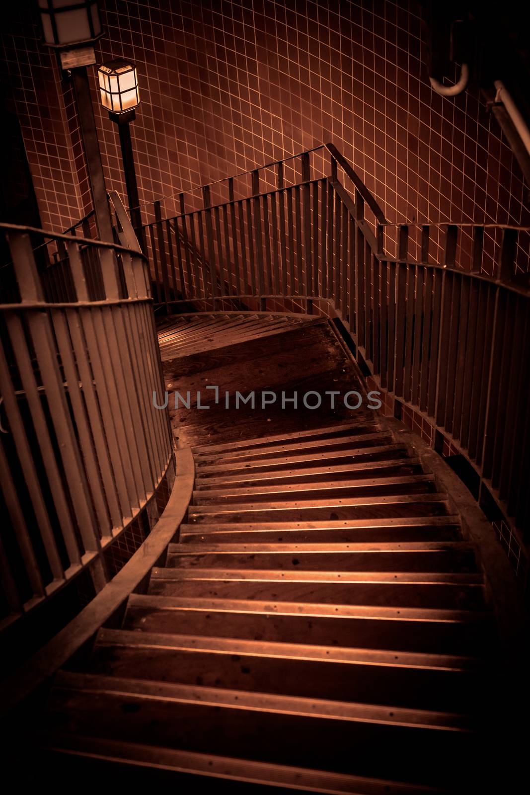 Stairway going down in a building by Sportactive