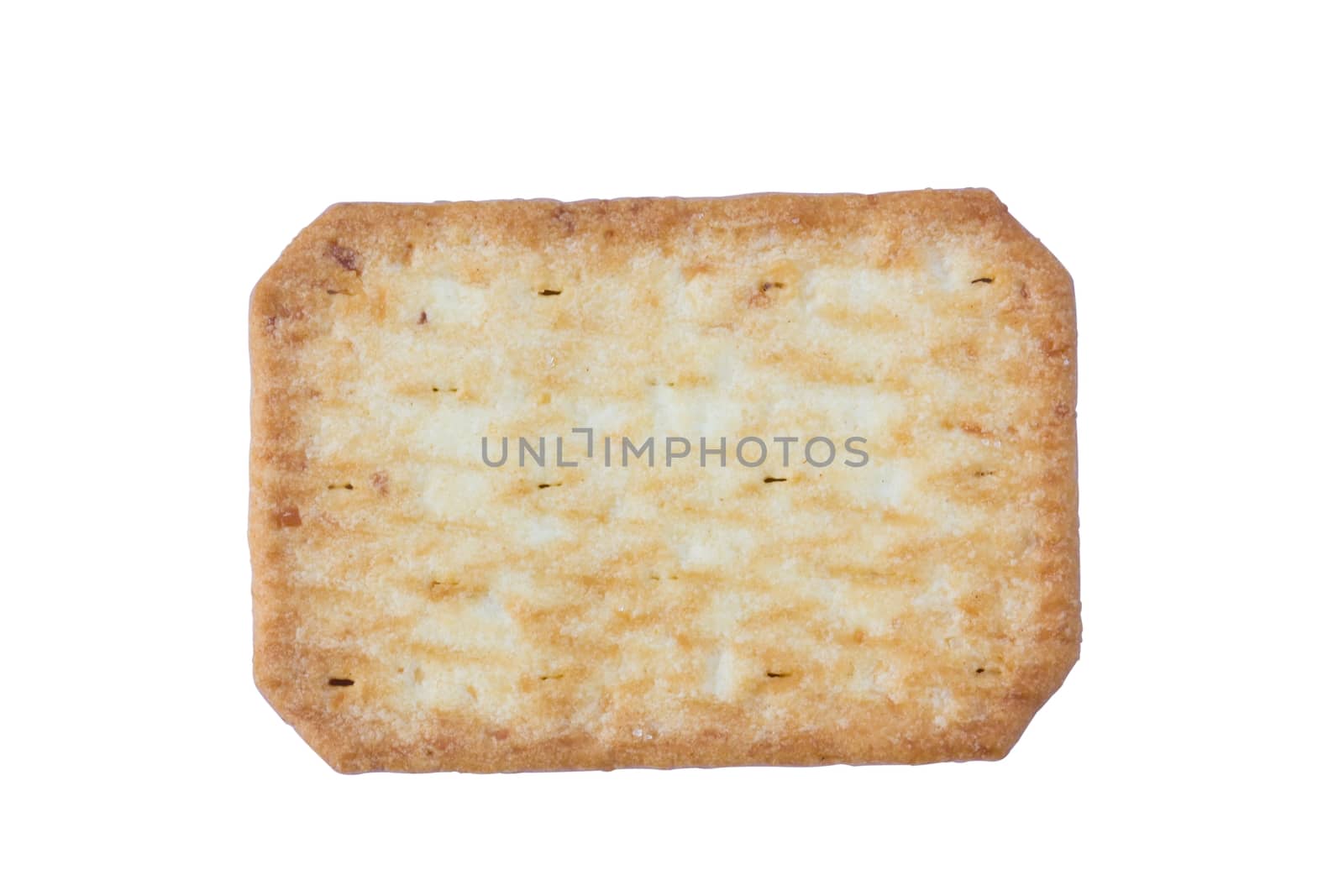 Saltine soda cracker isolated on white background.