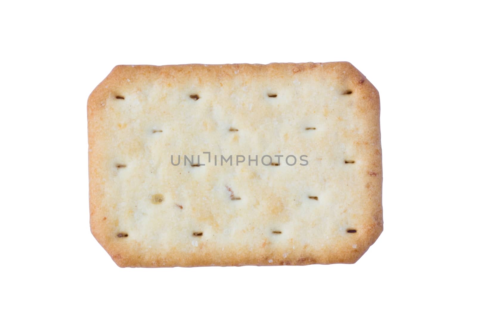 Saltine soda cracker isolated on white background.
