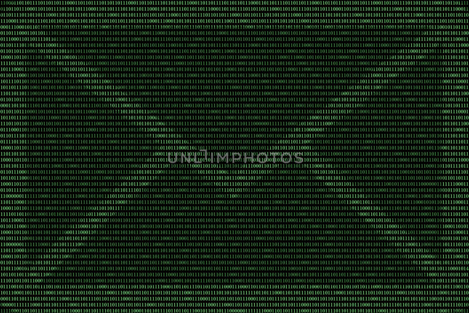 green mail abstract with the background of binary code