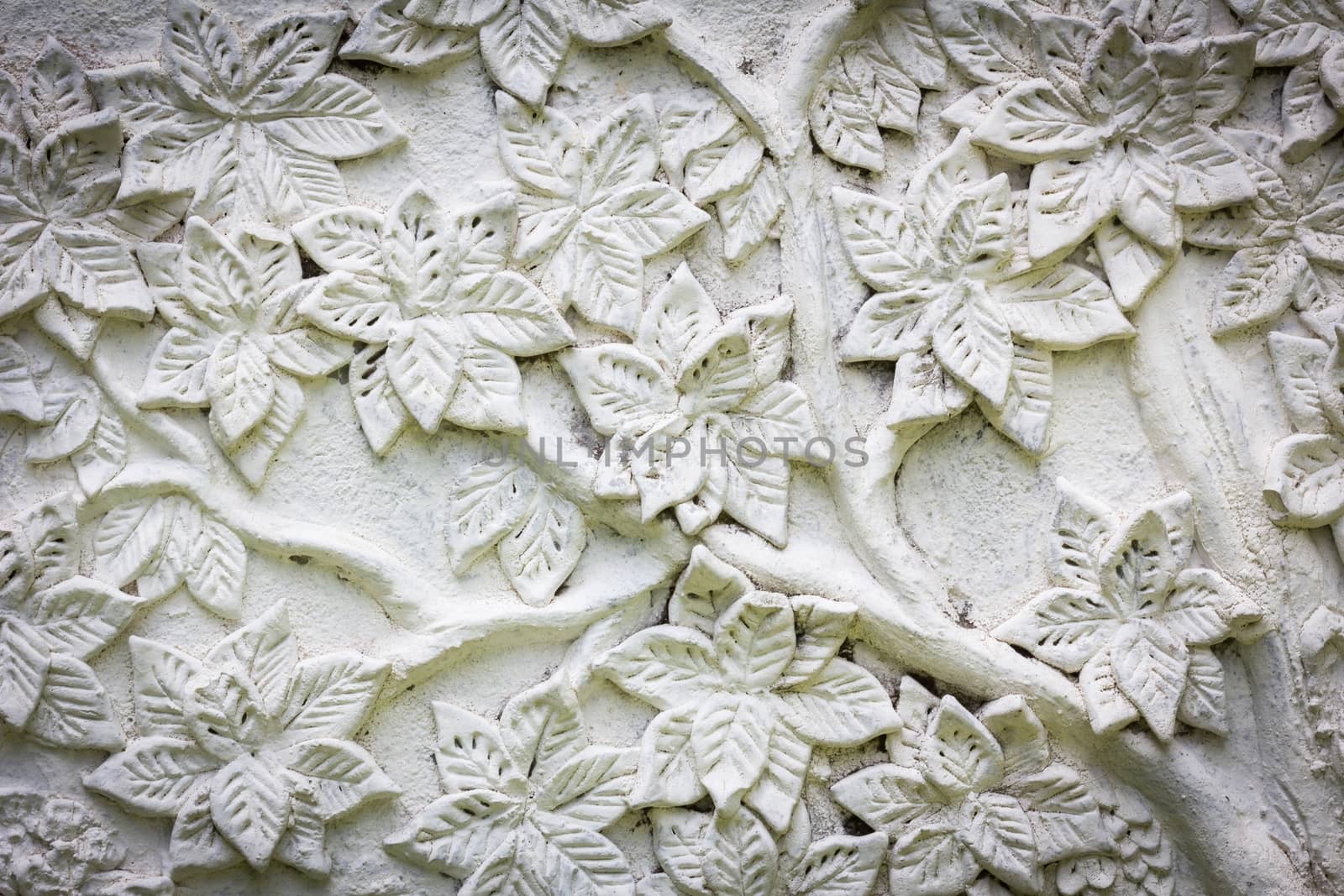 white stucco with flower texture
