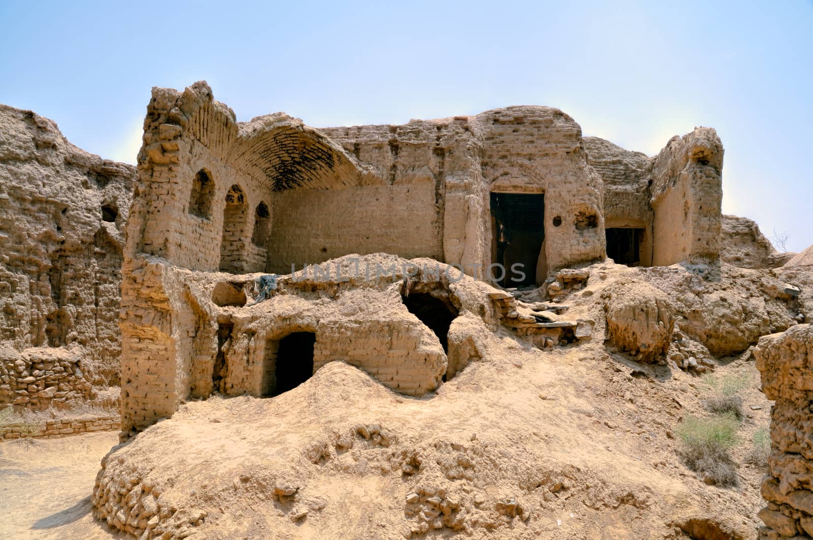 Ruins of an old house in village of Kharanaq in Iran