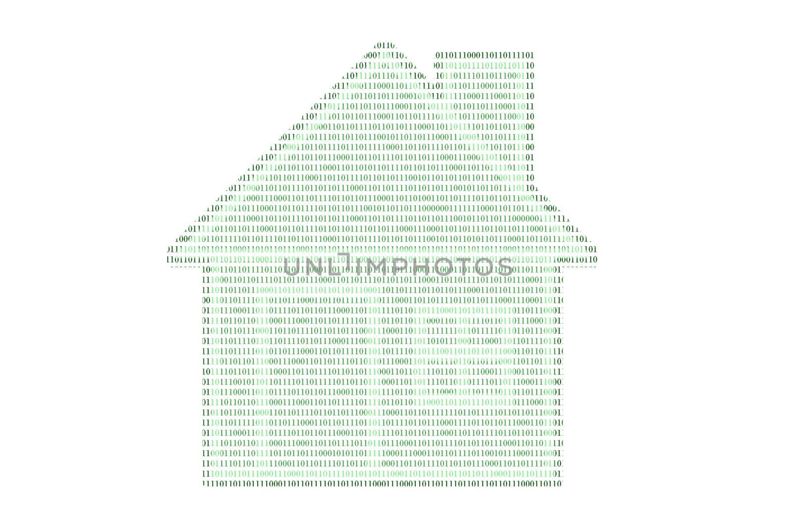home computing made with binary code concept, on white background