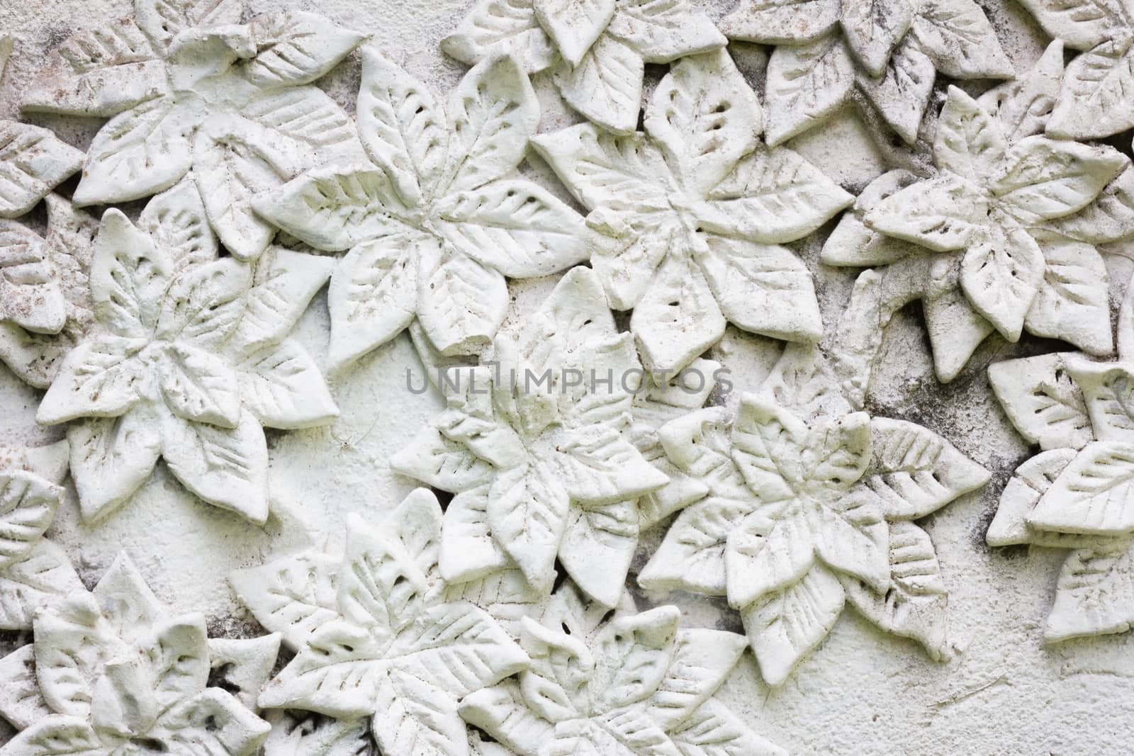 background of wWhite stucco , thai style on the Wall