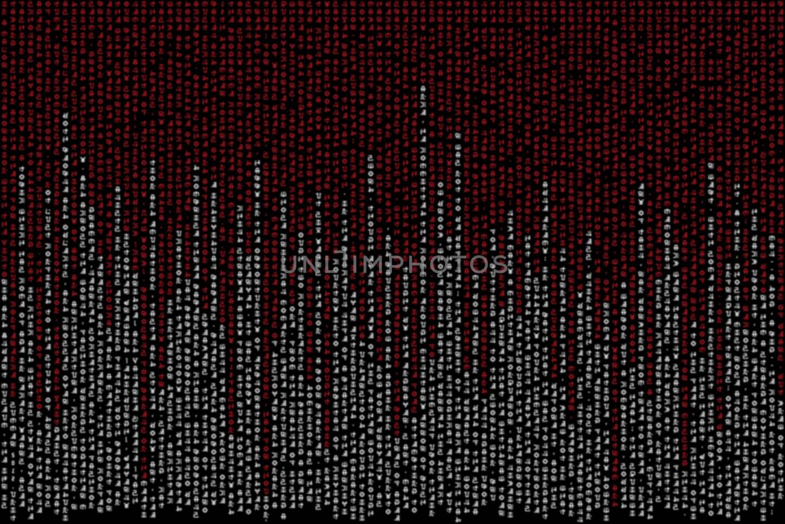 alien letters background with two colors, on black background
