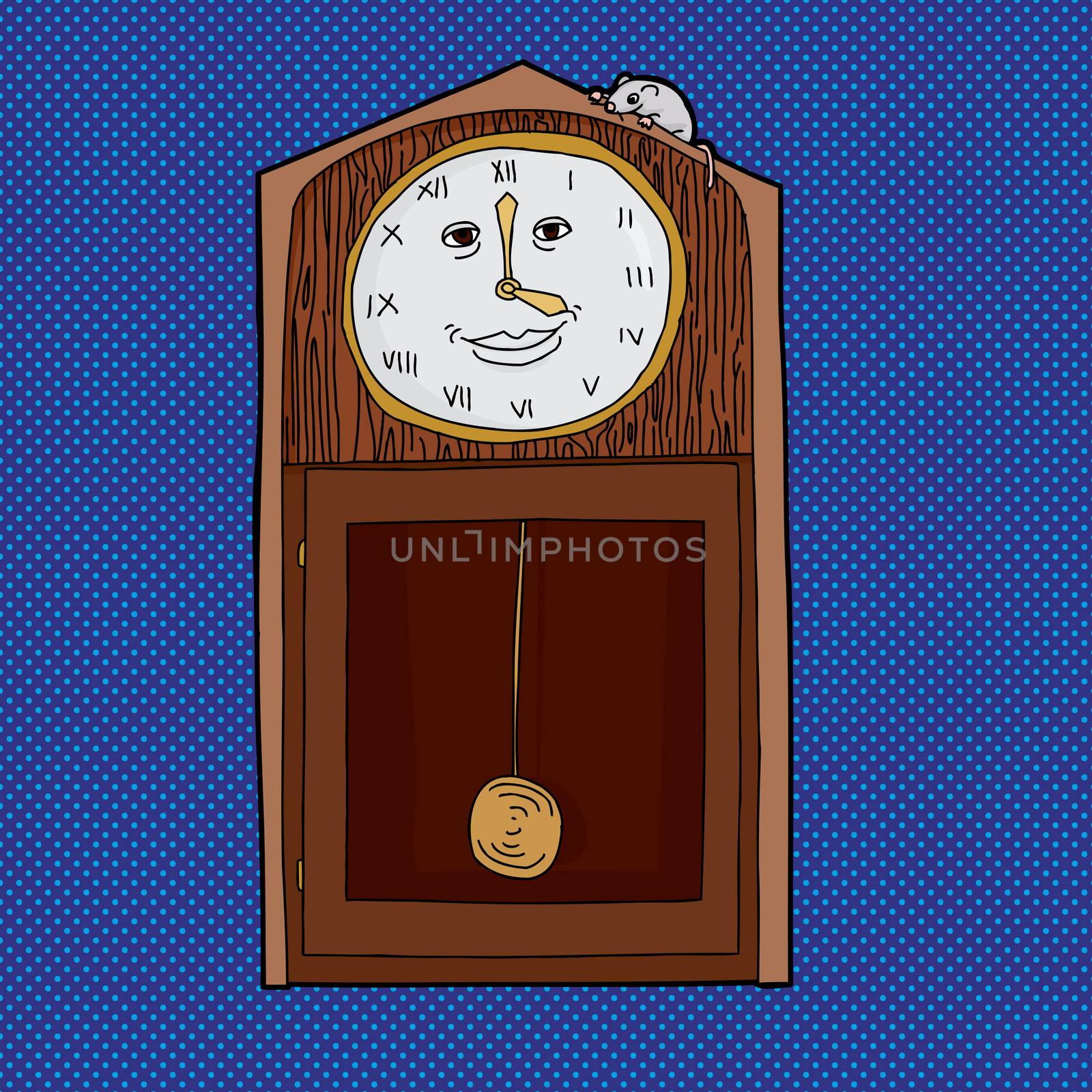 Clock with Roman Numerals and Mouse by TheBlackRhino