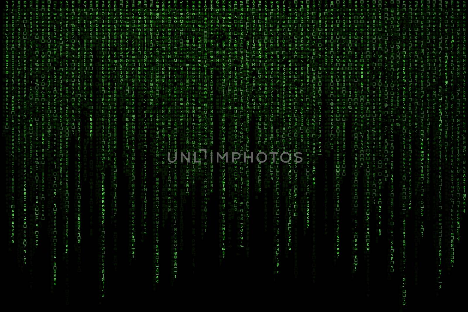 green matrix background computer generated