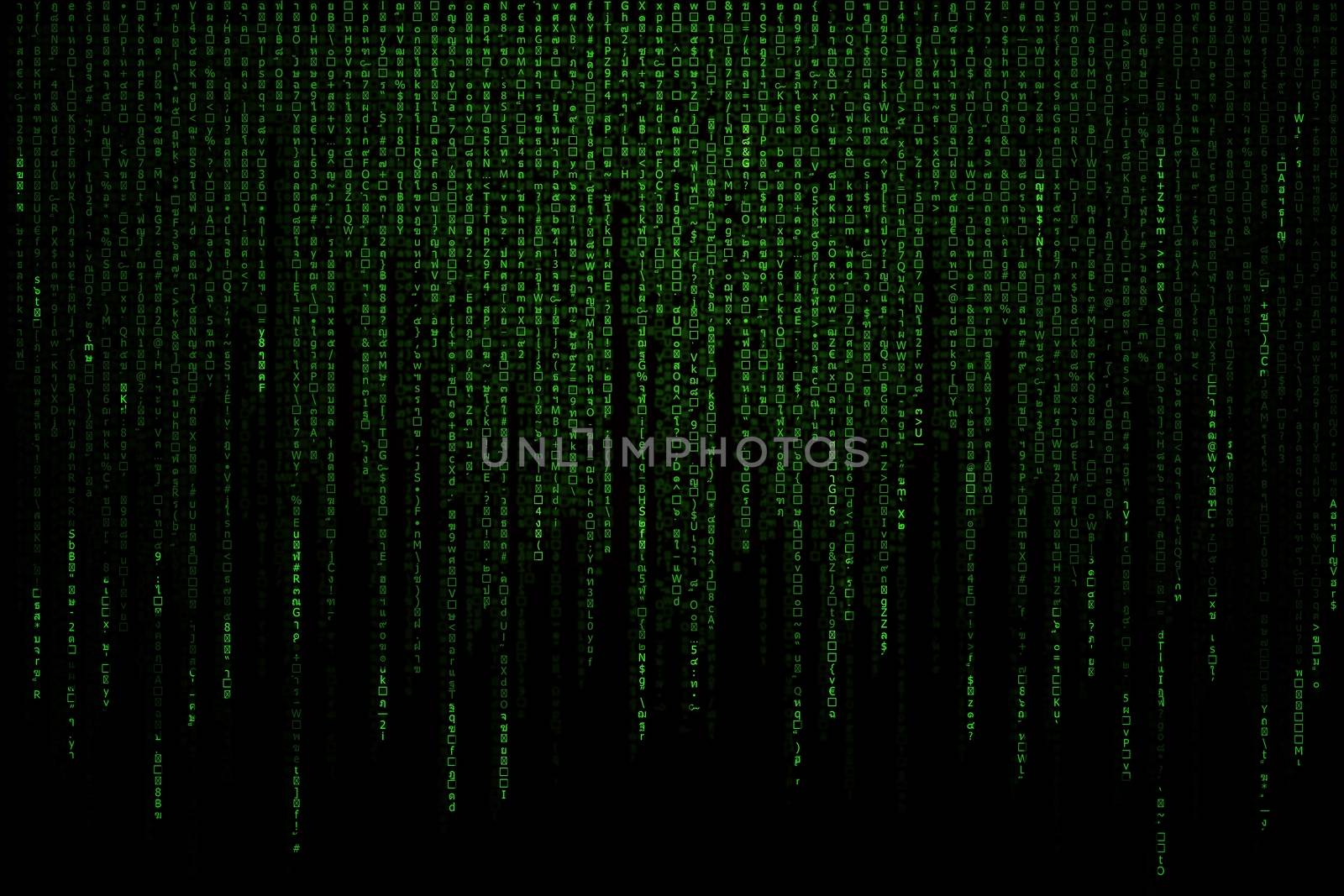 green matrix background computer generated