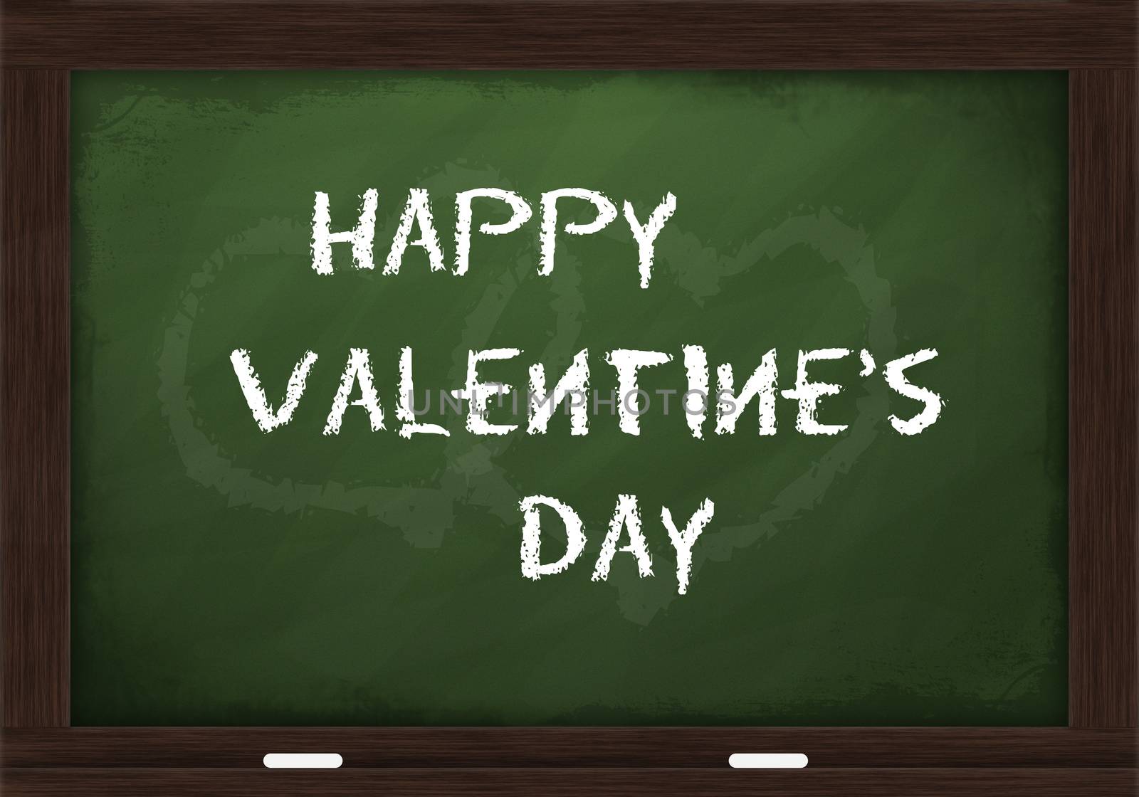 Happy Valentine's day on chalkboard