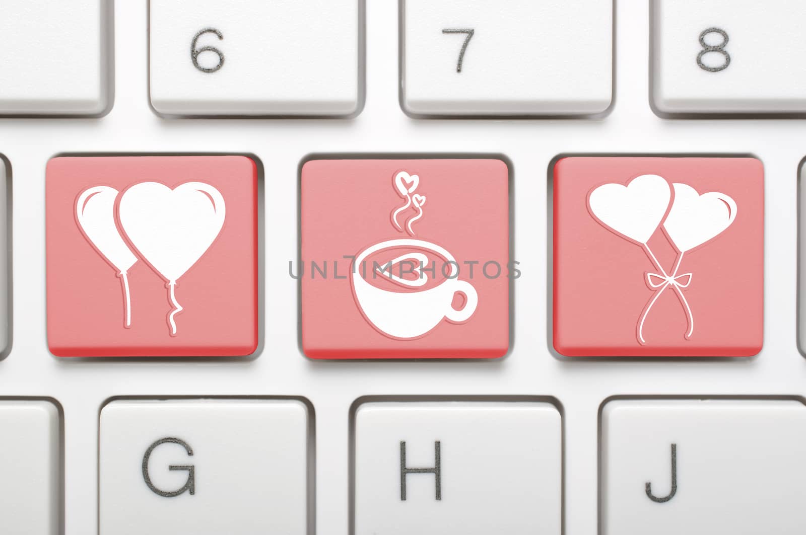 Abstract Valentine symbol on keyboard