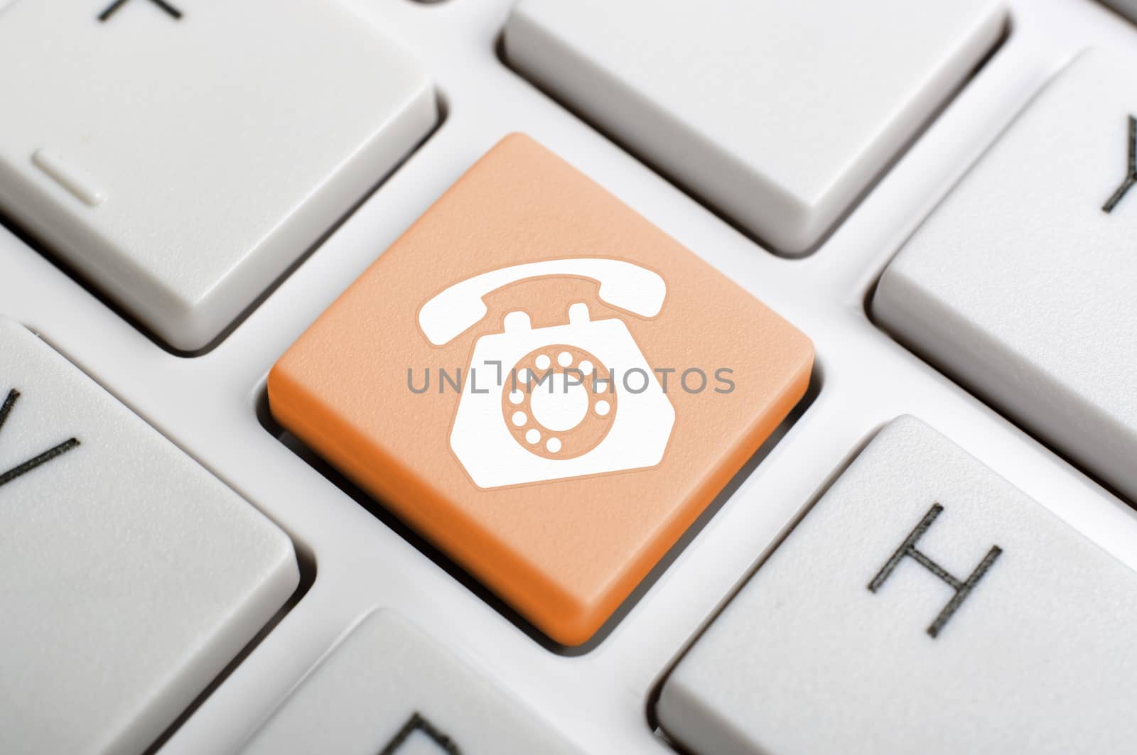 Orange phone key on keyboard