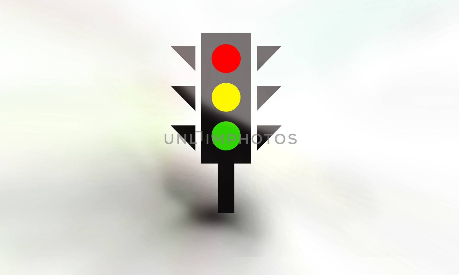 Traffic light with sketch background